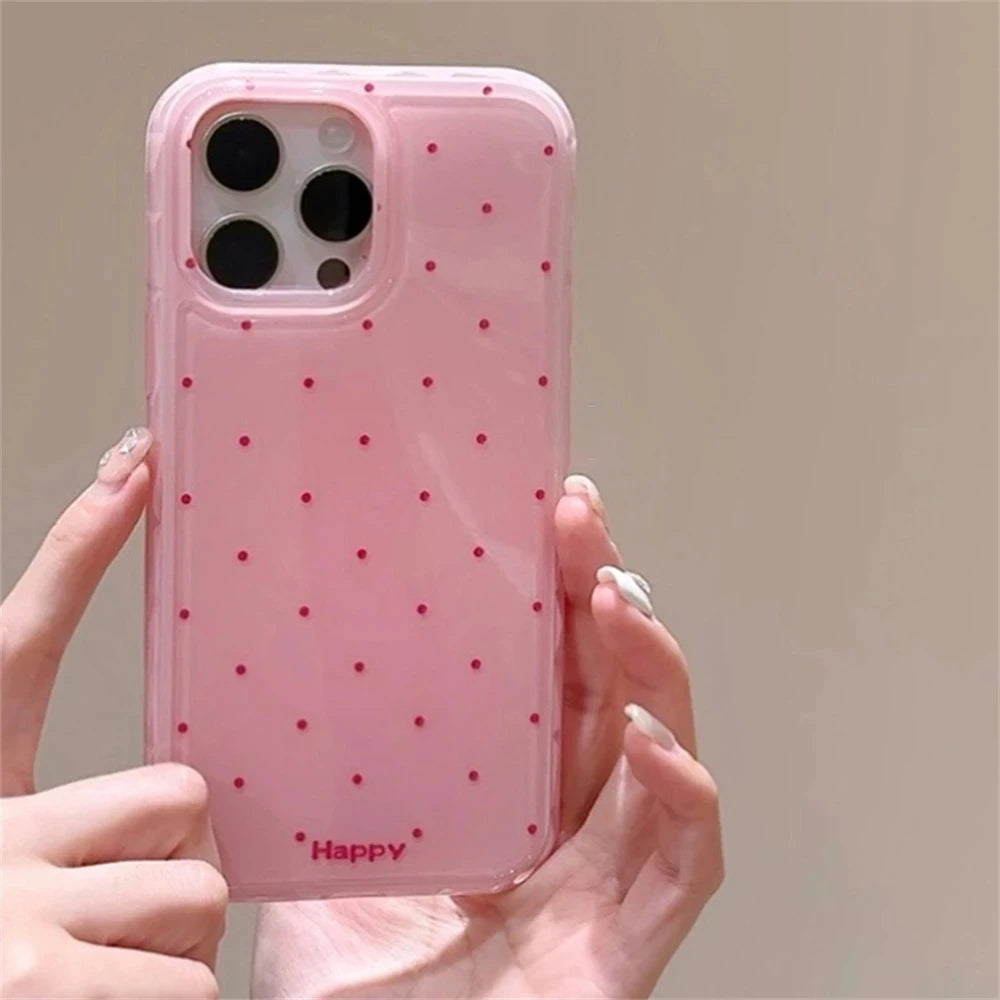 Korean Cute Polka Dot Macaron Color Phone Case