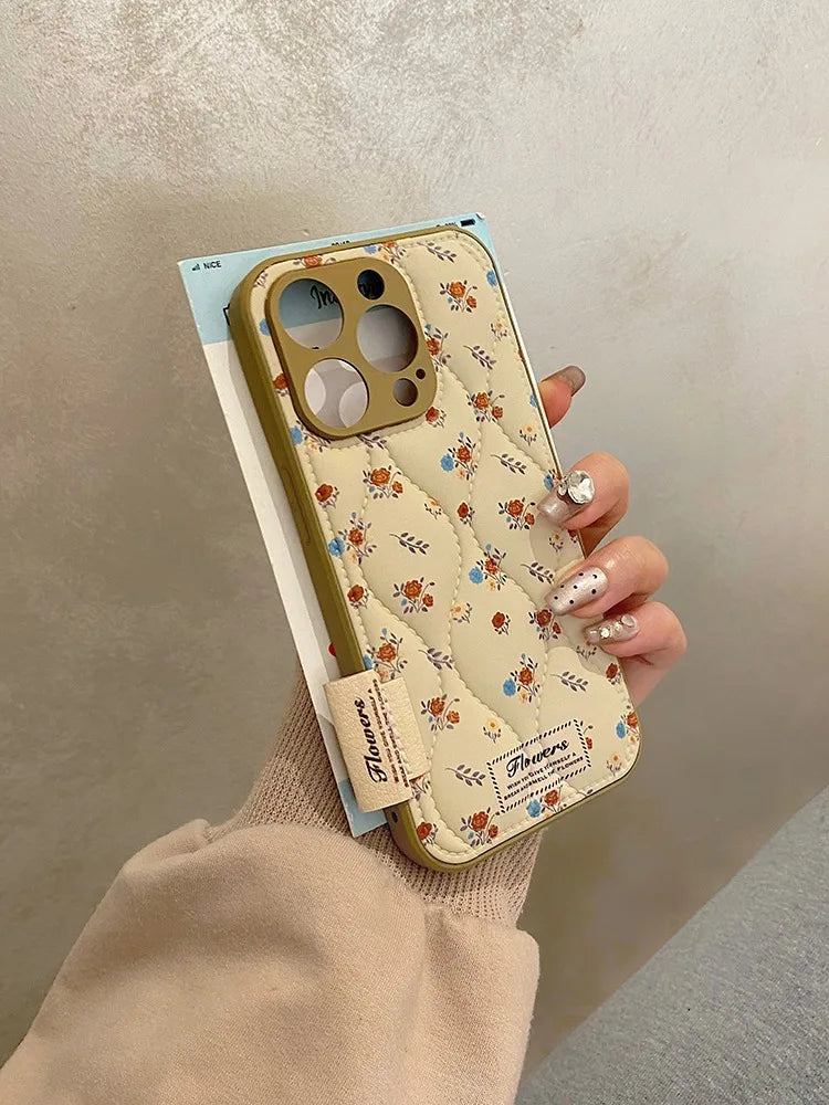 Floral Soft Leather Texture Phone Case