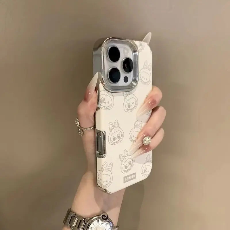 3D Full Screen Labubu Cartoon Silicone Case for iPhone