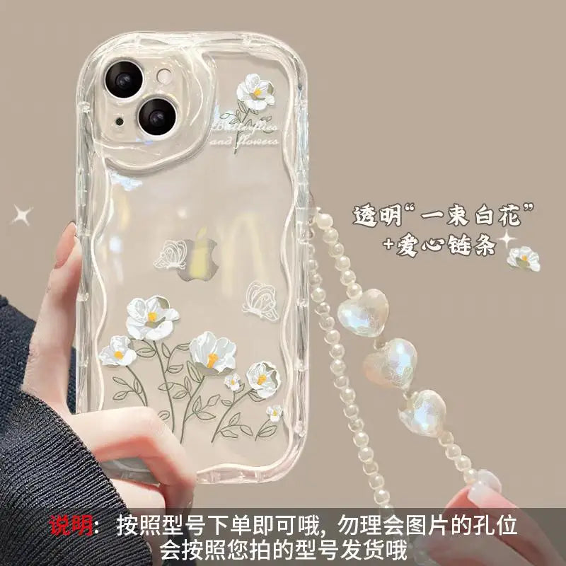 Flower Bracelet Wrist Chain Phone Case for iPhone