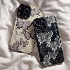 Retro Butterfly Silicone iPhone Case