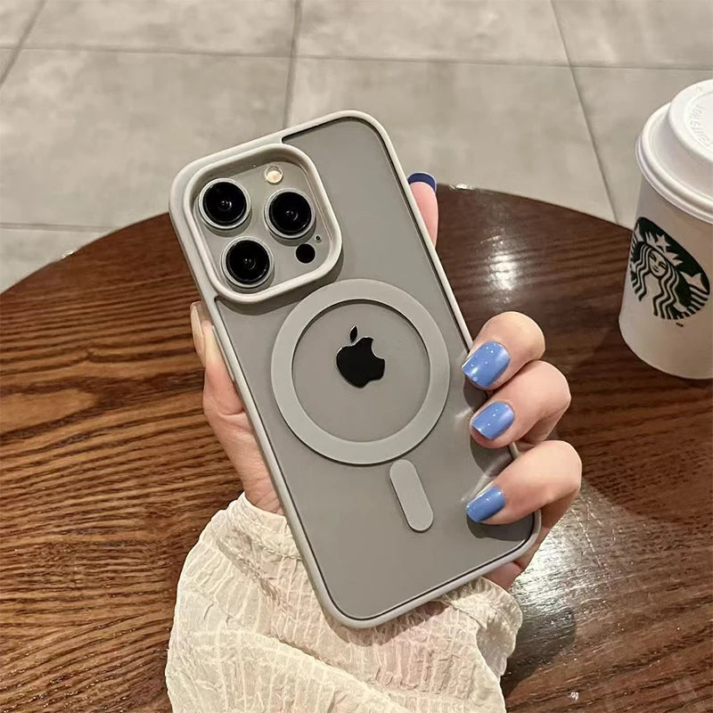 Transparent Matte Acrylic Magsafe Phone Case