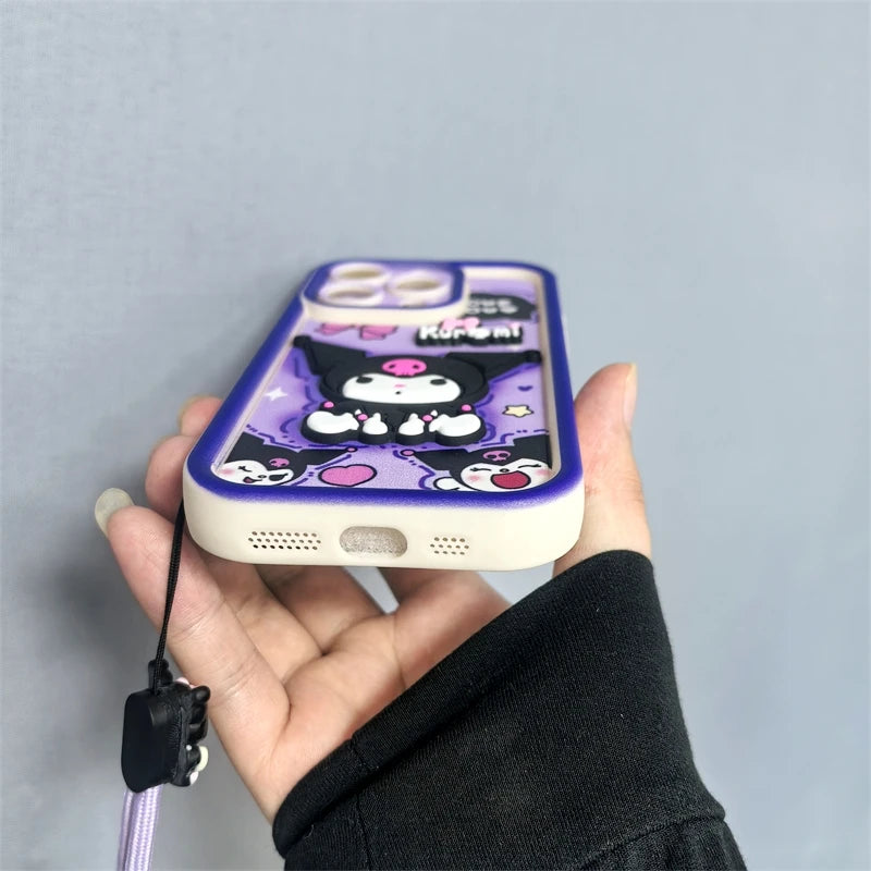3D Kuromi Case with Strap for iPhone