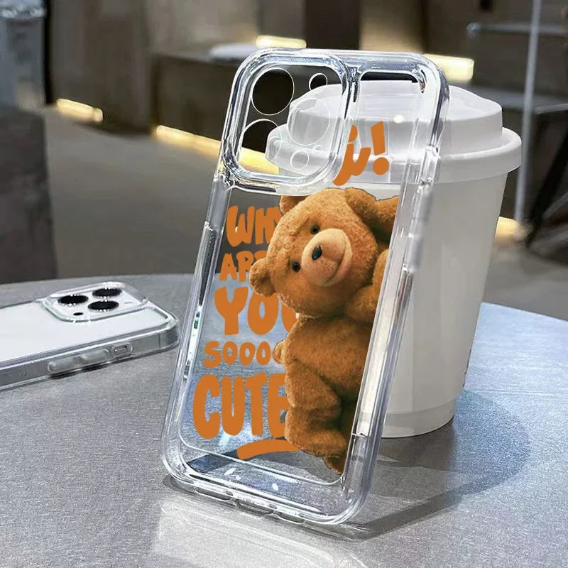 Teddy Bear Couple Clear Phone Case
