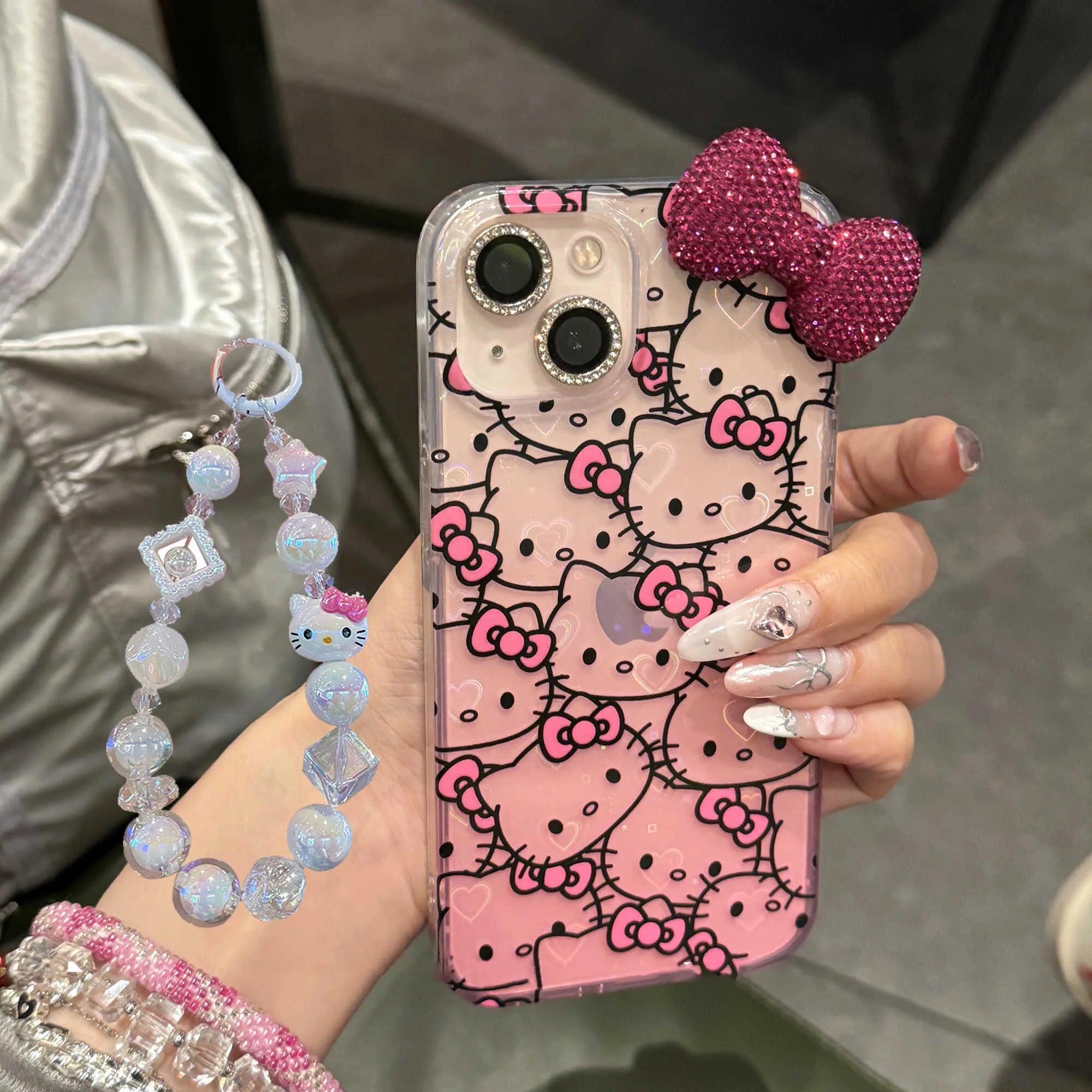 Hello Kitty Diamond Bow Gradient Case for iPhone