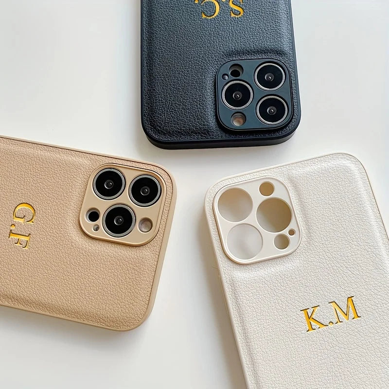 Custom Name Leather Case for iPhone