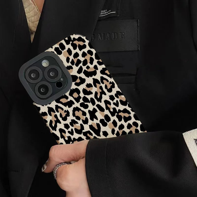 Creative Leopard Cow Print Silicone Case