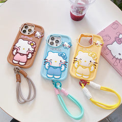 Hello Kitty 3D Silicone Phone Case with Strap