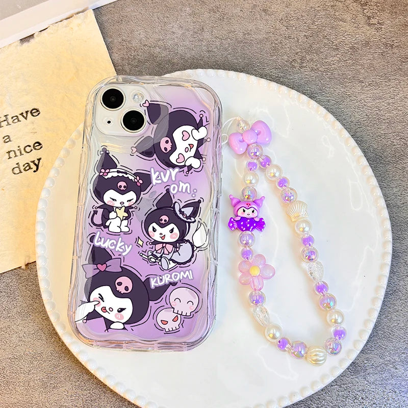 Kuromi & Melody Cartoon Chain Phone Case for iPhone