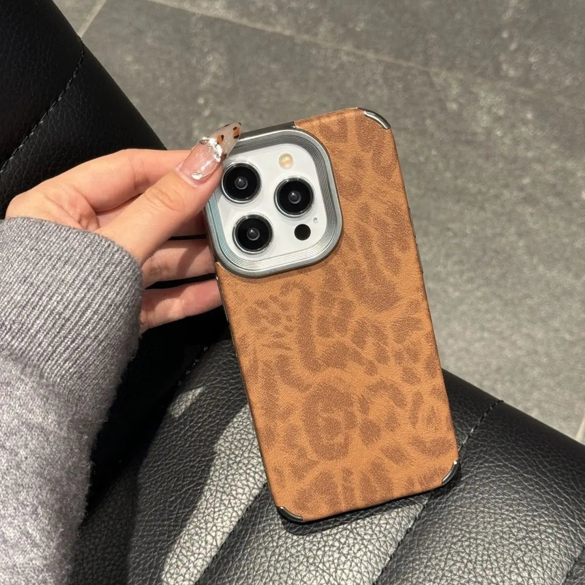 Leopard Print Leather Phone Case