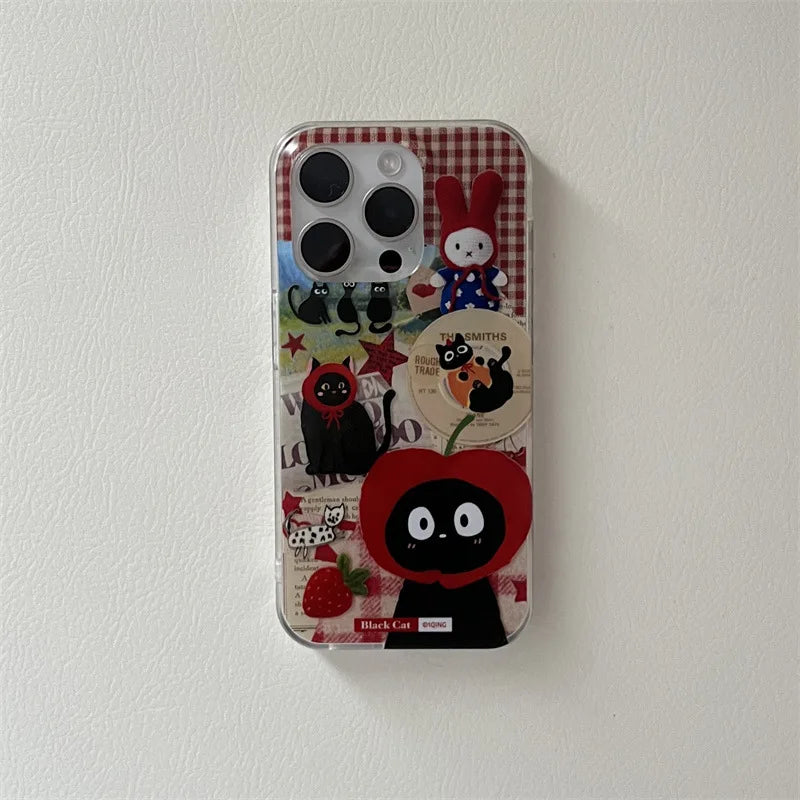 Red Apple Cat Cartoon Phone Case