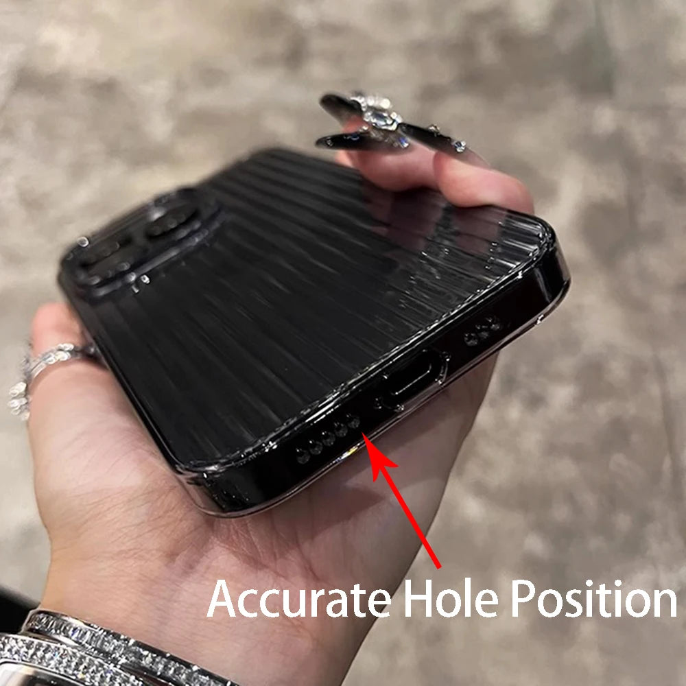 Clear Corrugated Silicone Case for iPhone