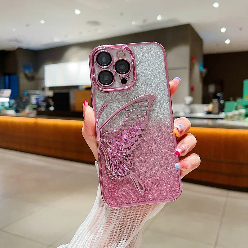 Quicksand Butterfly Glitter Phone Case