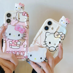 Pink Kitty Head Case with Holder for iPhone