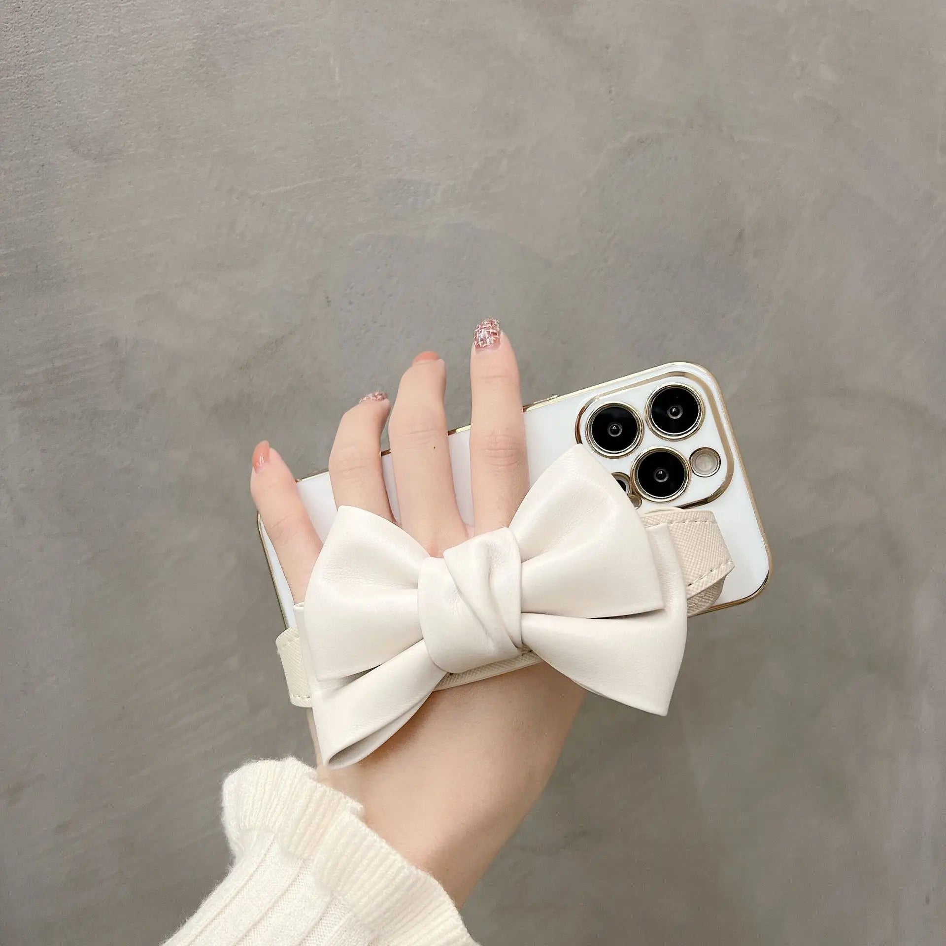 Leather Bow Stand iPhone Case