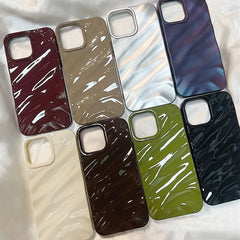 3D Wavy Pattern Glossy Silicone Phone Case
