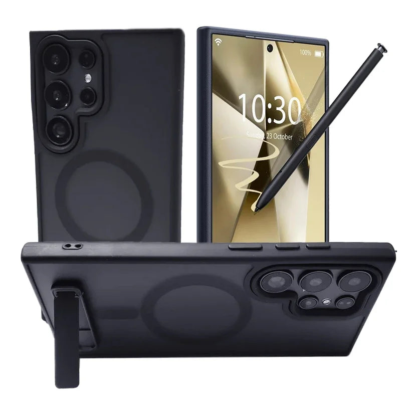 Magnetic Kickstand Case for Samsung Galaxy – Slim, Wireless Charging Compatible