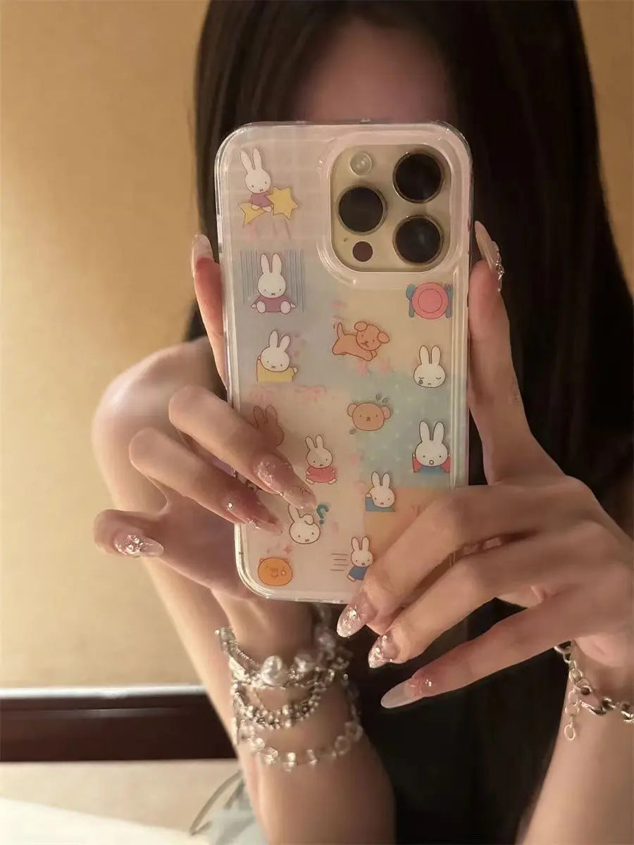 Kawaii Miffy Soft Silicone Transparent Case for iPhone