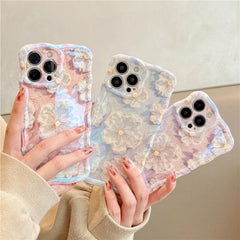Laser Flowers Glitter Phone Case