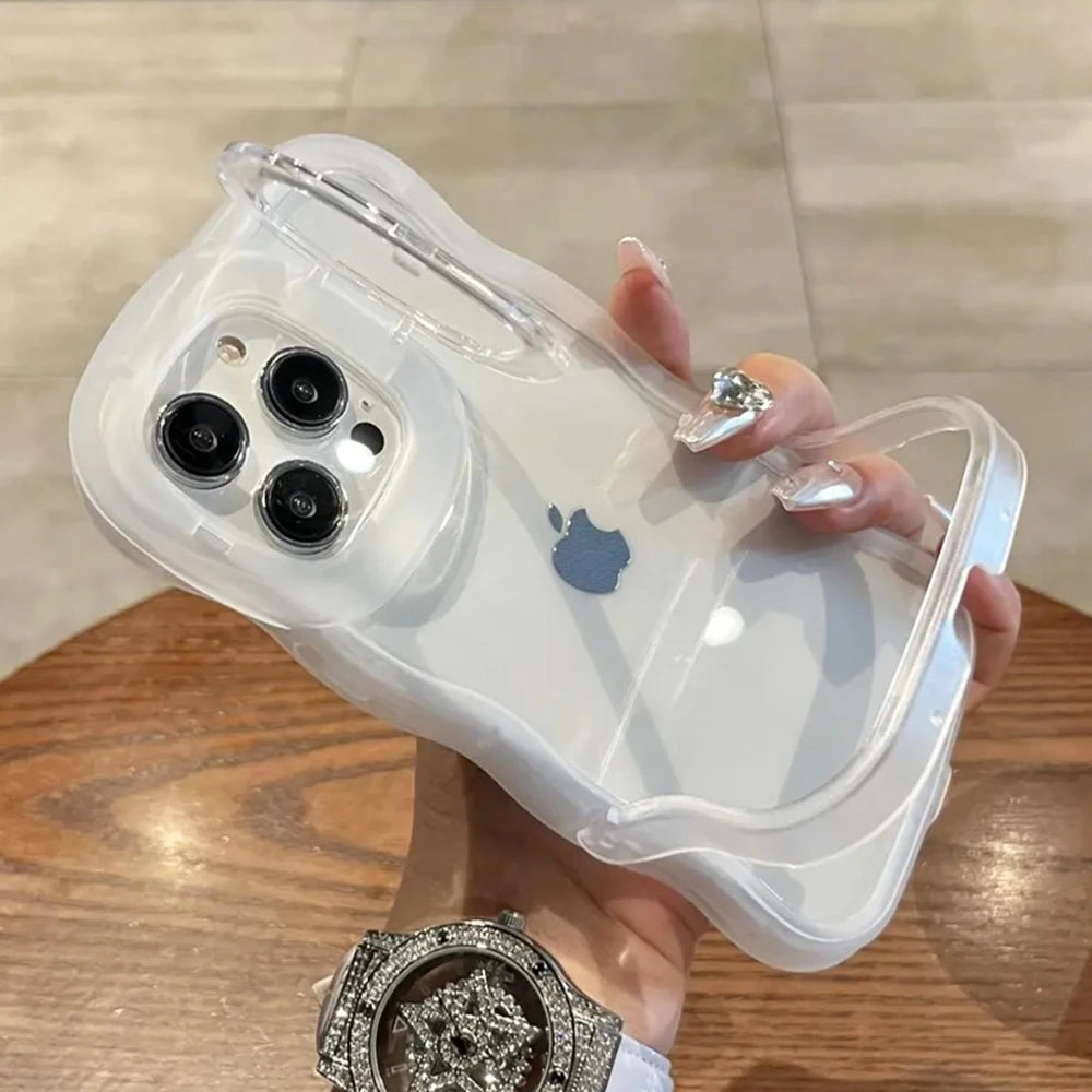 Wave Clear Case with Stand for iPhone