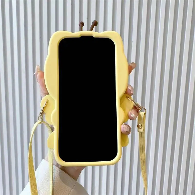 3D Hello Kitty Bee Case with Lanyard for iPhone