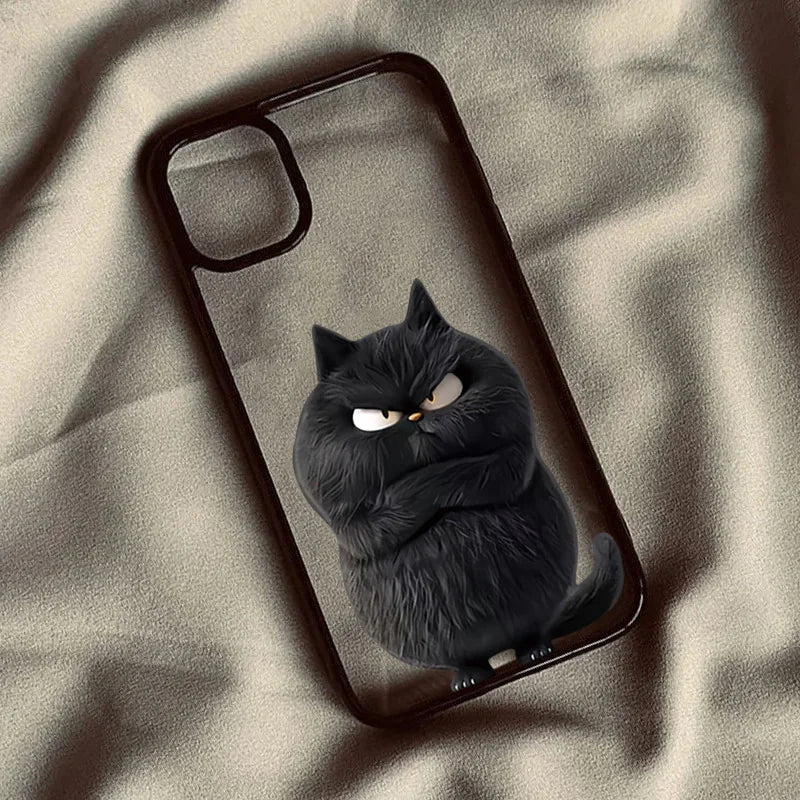 Funny Cool Cat Clear Shockproof TPU Case for iPhone – Slim Animal Design