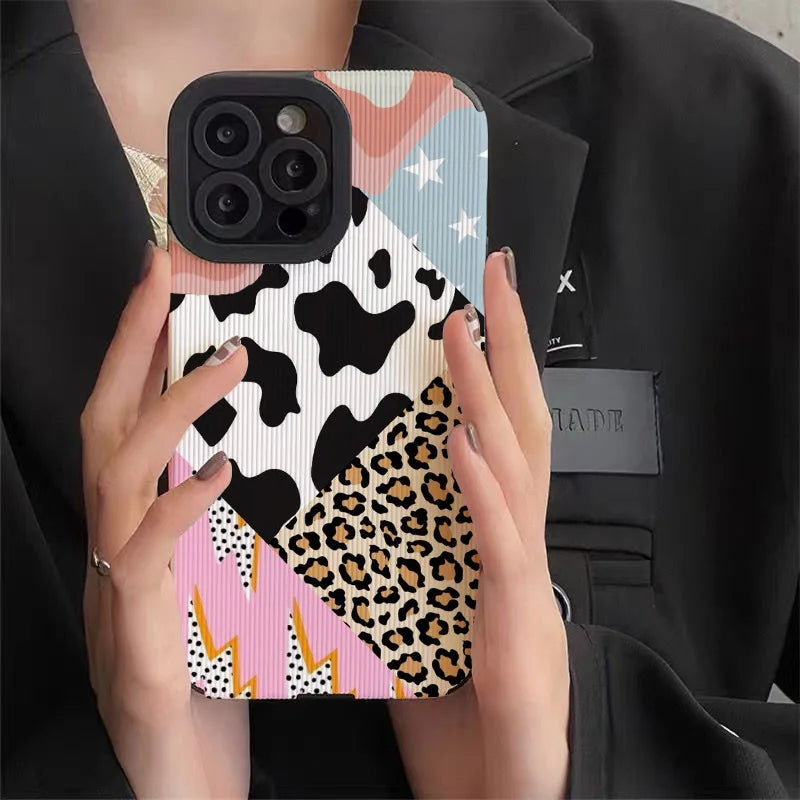Creative Leopard Cow Print Silicone Case