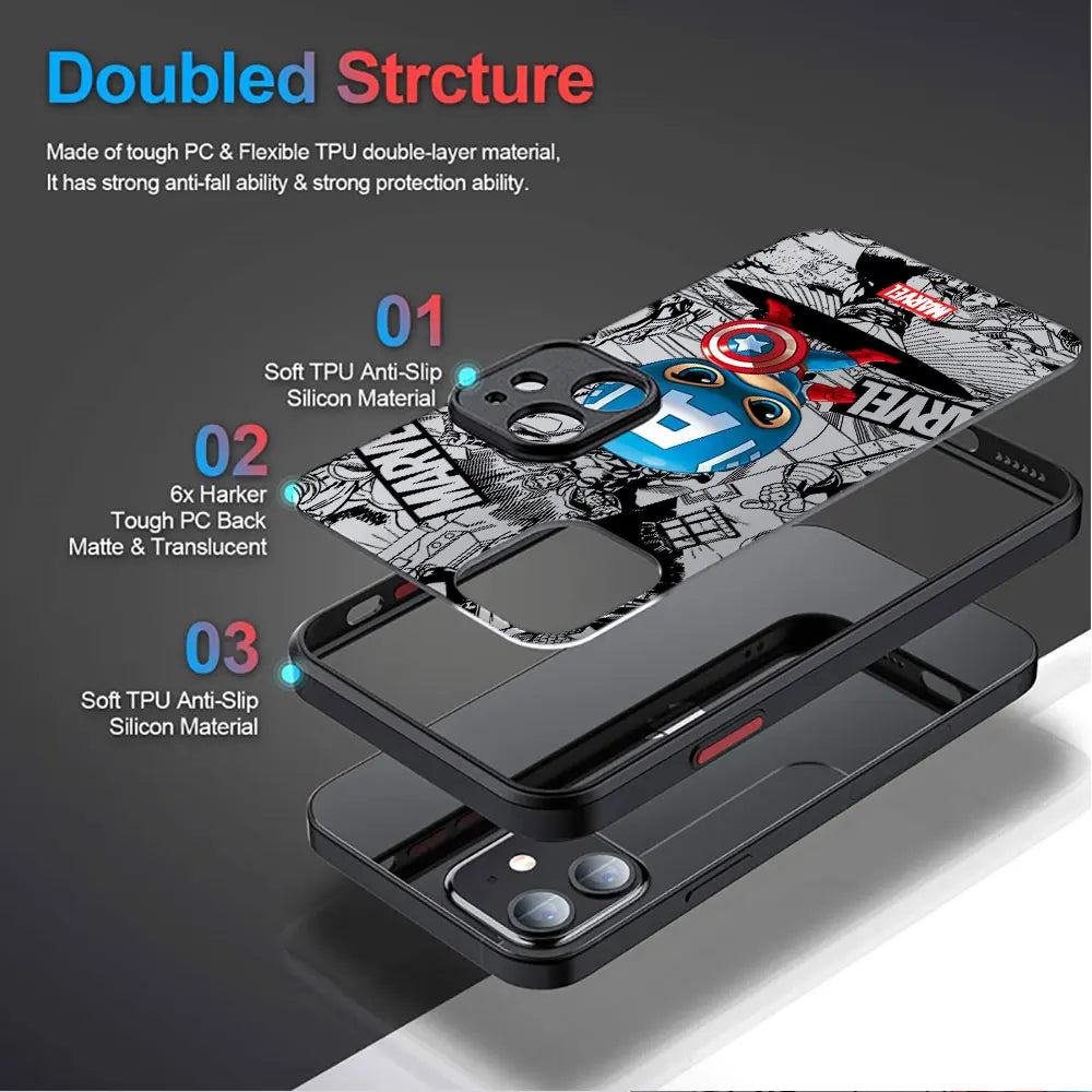 Marvel Superhero Clear Phone Case for iPhone