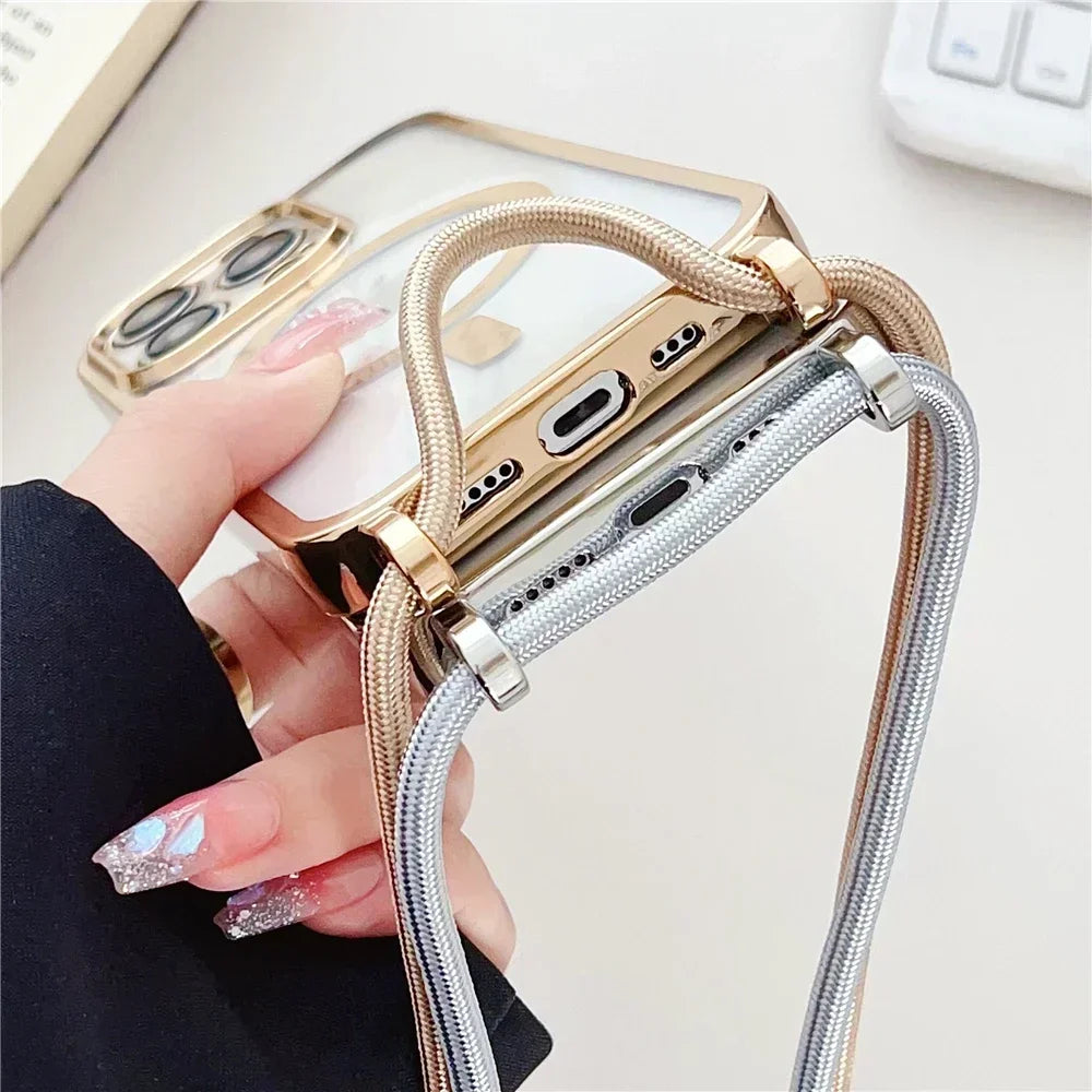 Clear Magnetic Case with Lanyard for iPhone