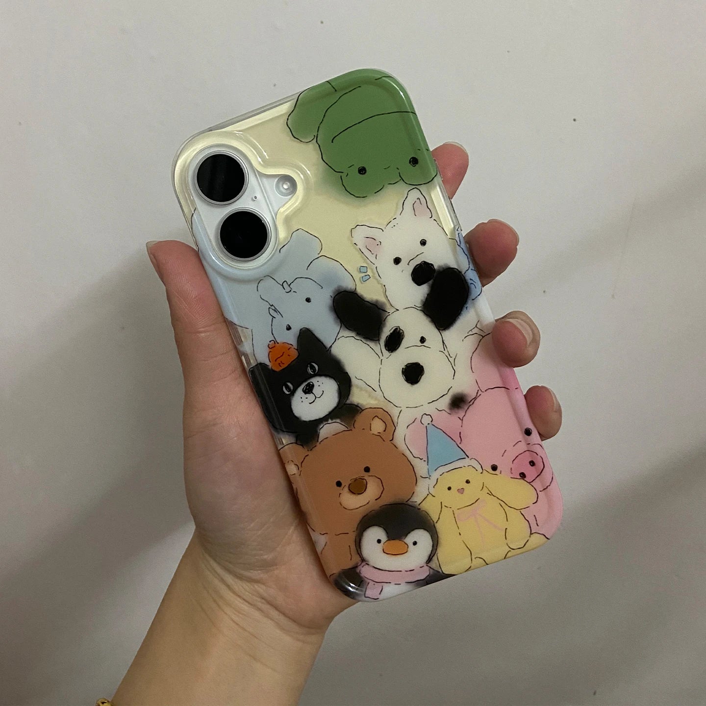 Fun Cute Graffiti Cartoon Animal Phone Case for iPhone