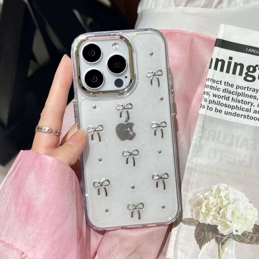 Glitter Bow Clear Case
