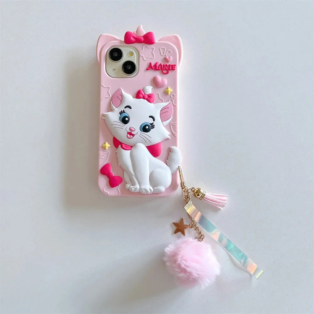 3D Marie Cat Case with Strap for iPhone