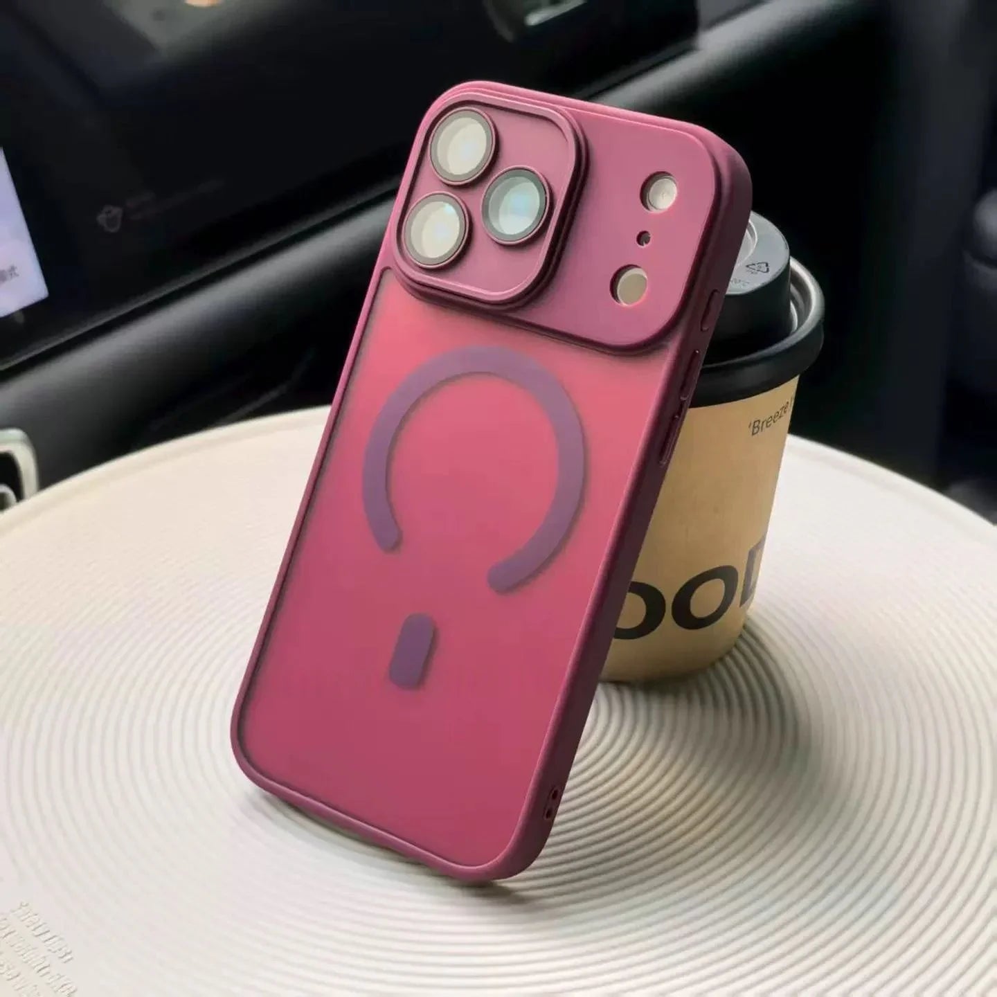 Matte Translucent Magnetic Lens Protect Phone Case