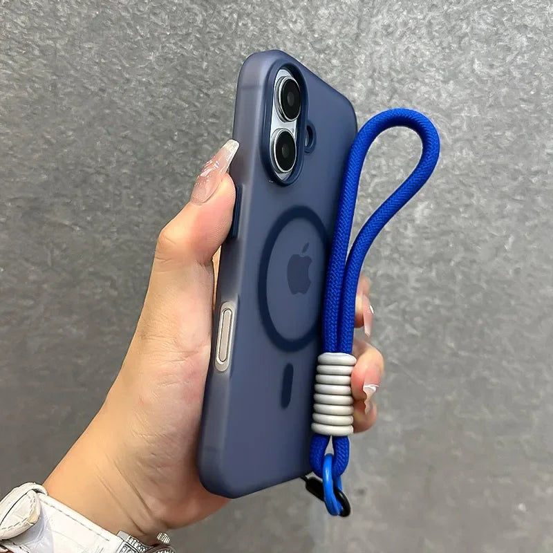 Candy Color Magnetic Case with Lanyard for iPhone