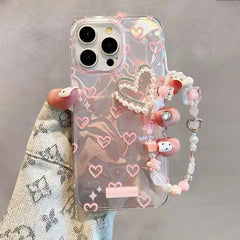Pearl Heart Chain Phone Case