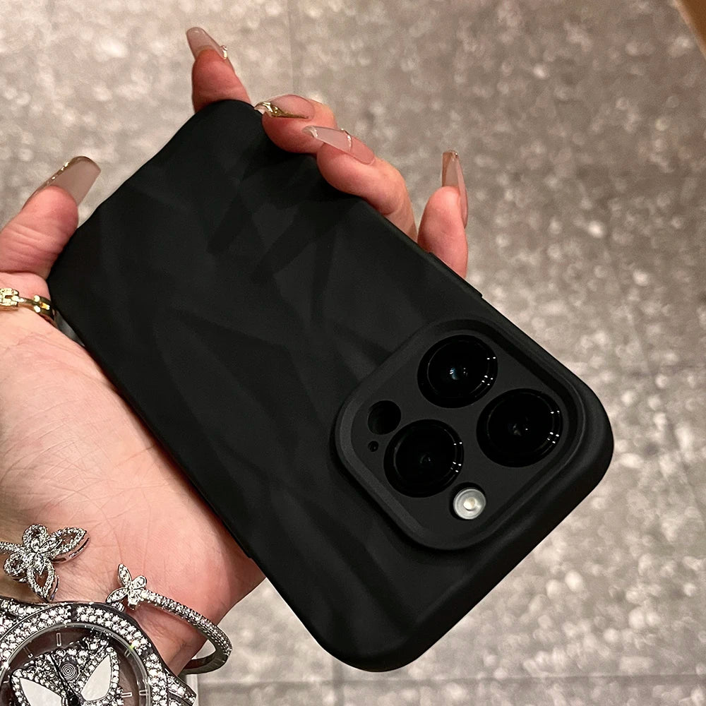 Fold Texture Soft Silicone Case for iPhone