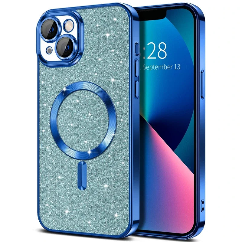 Electroplated Magnetic Glitter Case for iPhone