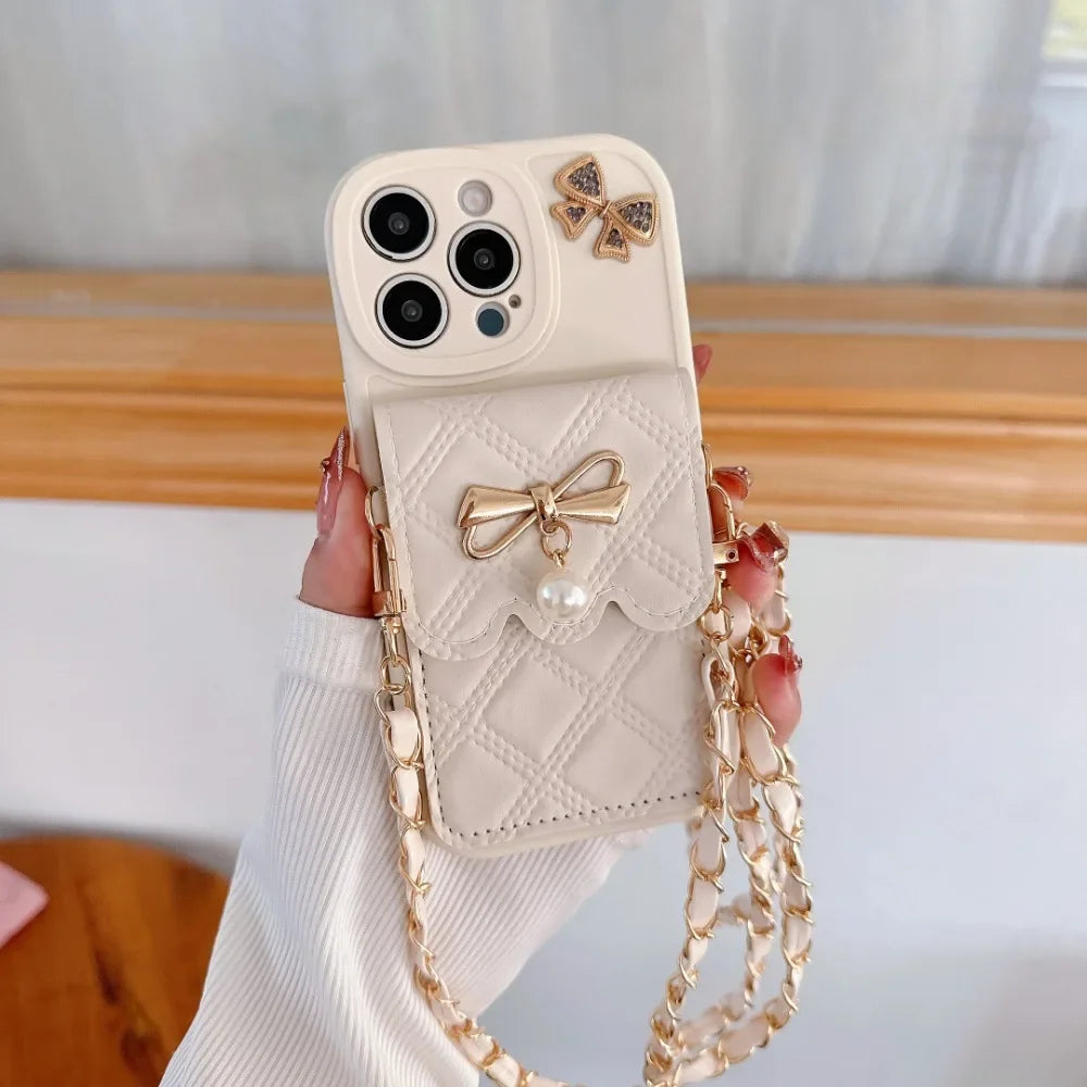 Bowknot Crossbody Wallet Phone Case