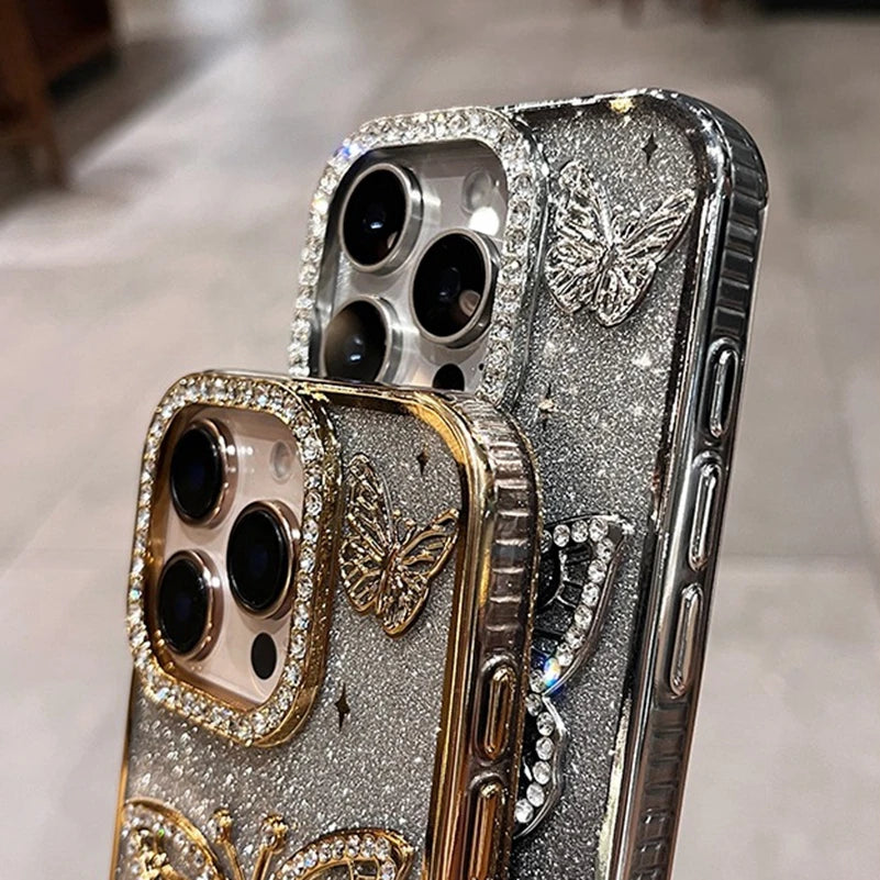 Diamond Butterfly Soft Phone Case