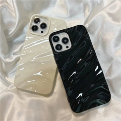 3D Wavy Pattern Glossy Silicone Phone Case