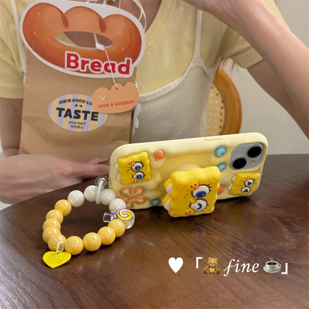 3D SpongeBob Soft Silicone Phone Case