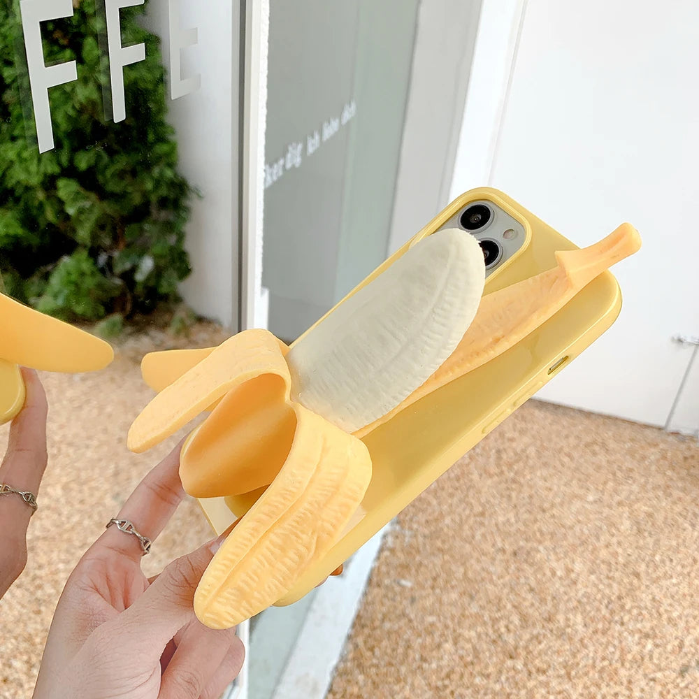 3D Banana Stress Reliever Phone Case
