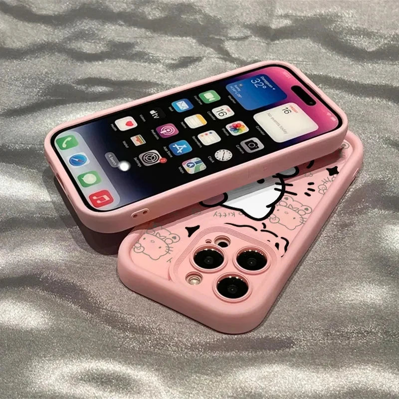Hello Kitty 3D Cartoon Phone Case with Ring Stand for iPhone
