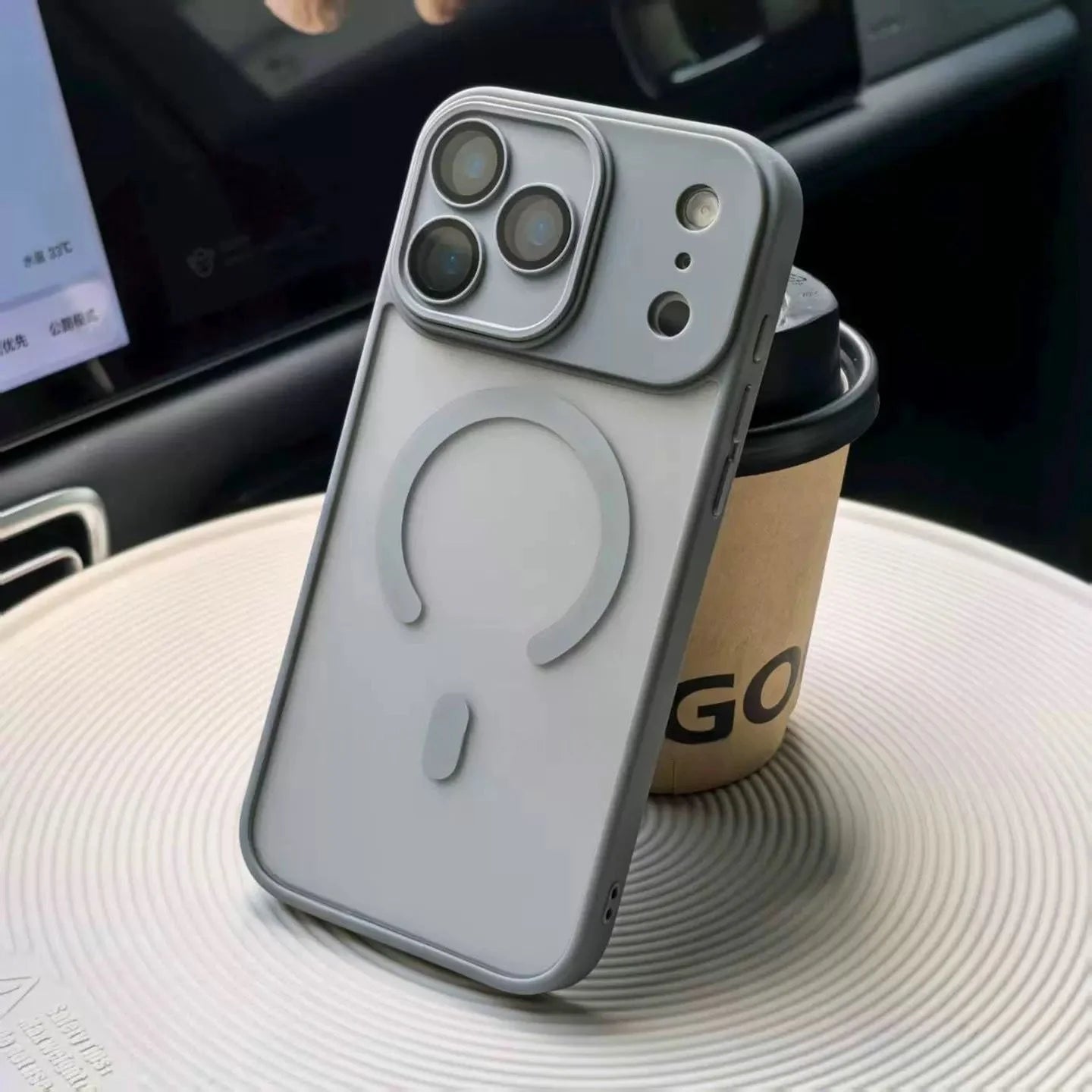 Matte Translucent Magnetic Lens Protect Phone Case