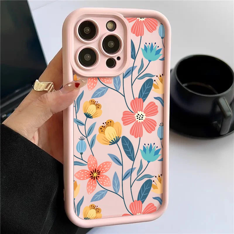 Colorful Flowers Silicone Case for iPhone