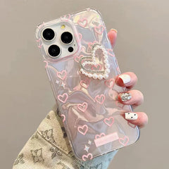 Pearl Heart Chain Phone Case