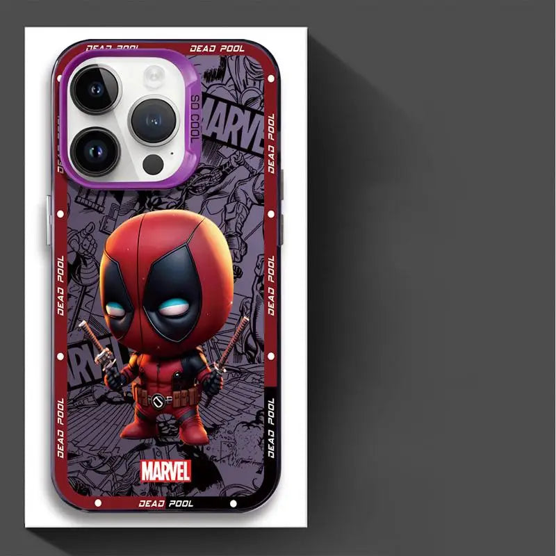 Marvel Ironman & Deadpool Matte iPhone Case