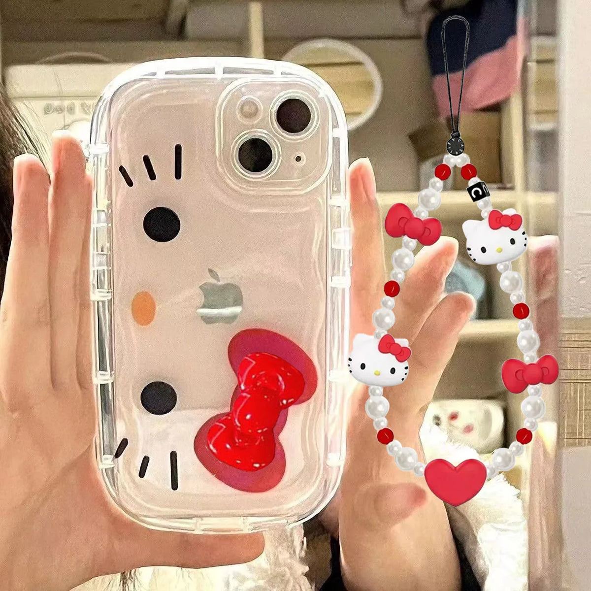 Hello Kitty Red Bow Strap Phone Case