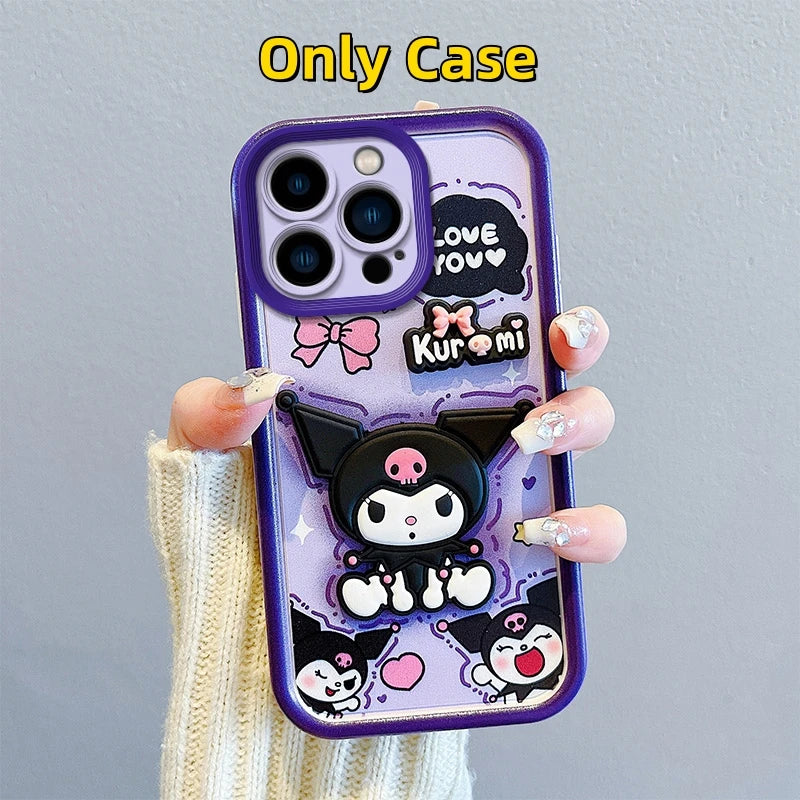 3D Kuromi Case with Strap for iPhone