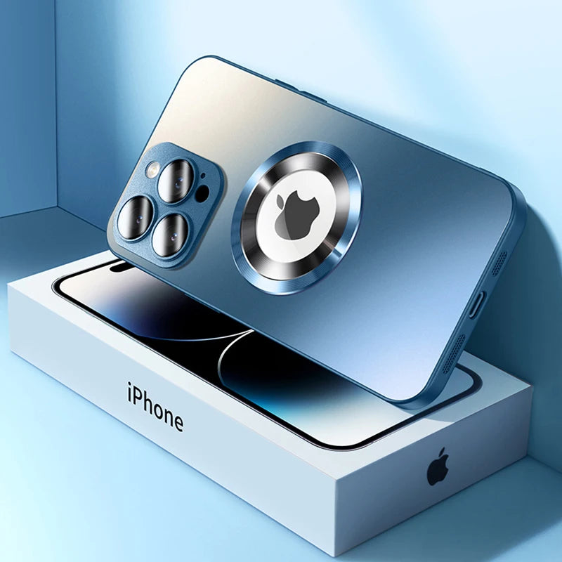 Matte Magnetic Tempered Glass Phone Case for iPhone